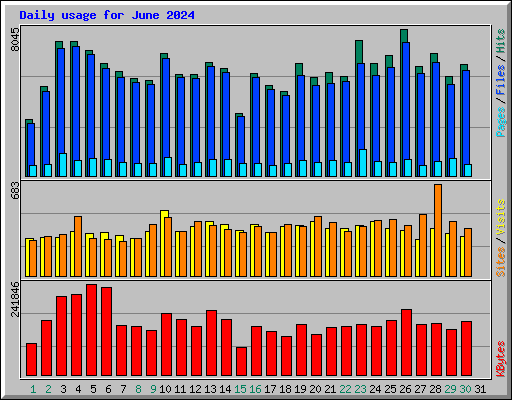 Daily usage for June 2024
