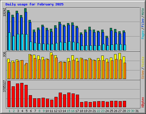Daily usage for February 2025