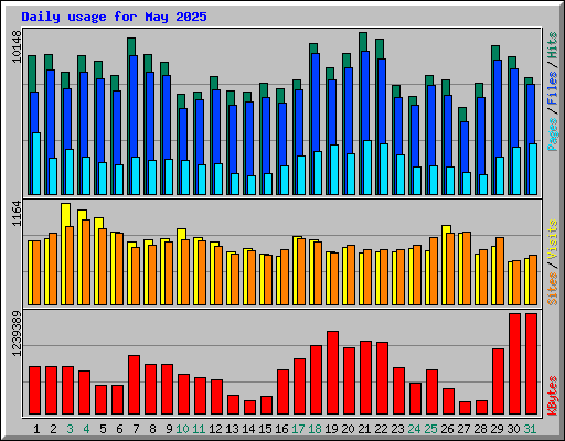Daily usage for May 2025
