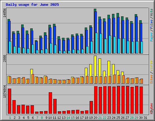 Daily usage for June 2025