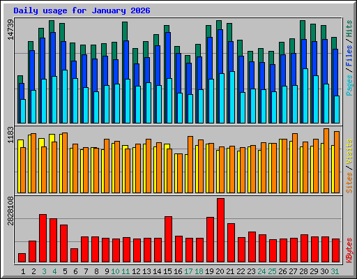Daily usage for January 2026